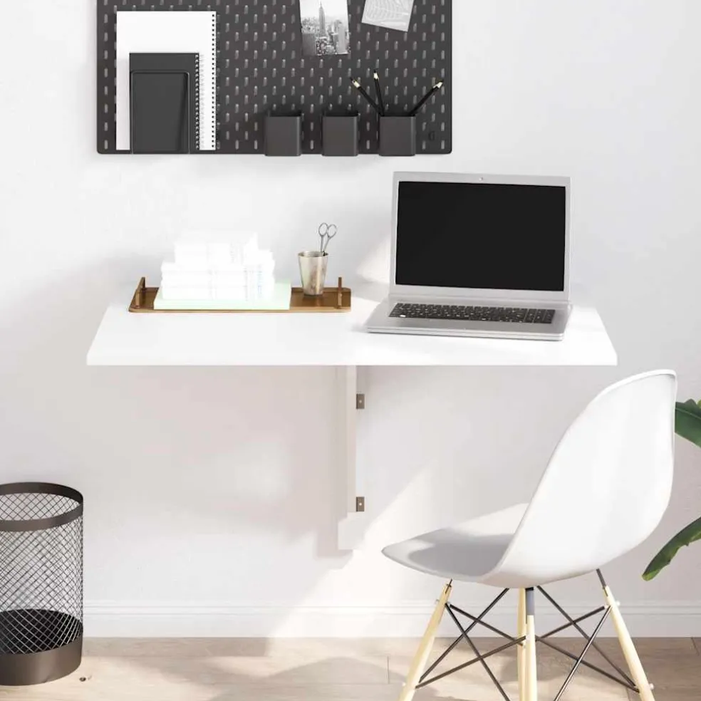 vidaXL Wandtafel inklapbaar 100x60 cm wit