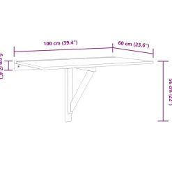 vidaXL Wandtafel inklapbaar 100x60x56 cm bewerkt hout gerookt eiken