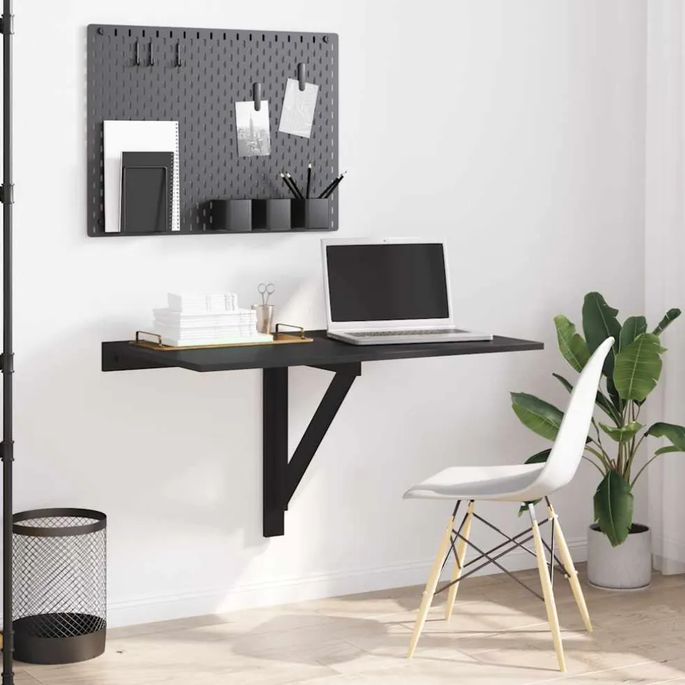 vidaXL Wandtafel inklapbaar 100x60x56 cm bewerkt hout gerookt eiken