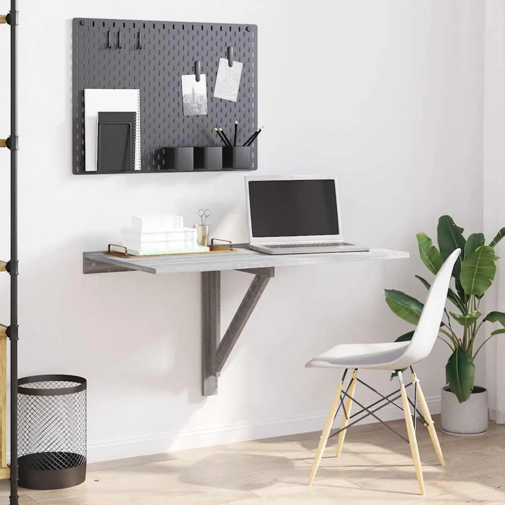 vidaXL Wandtafel inklapbaar 100x60 cm eikenkleurig