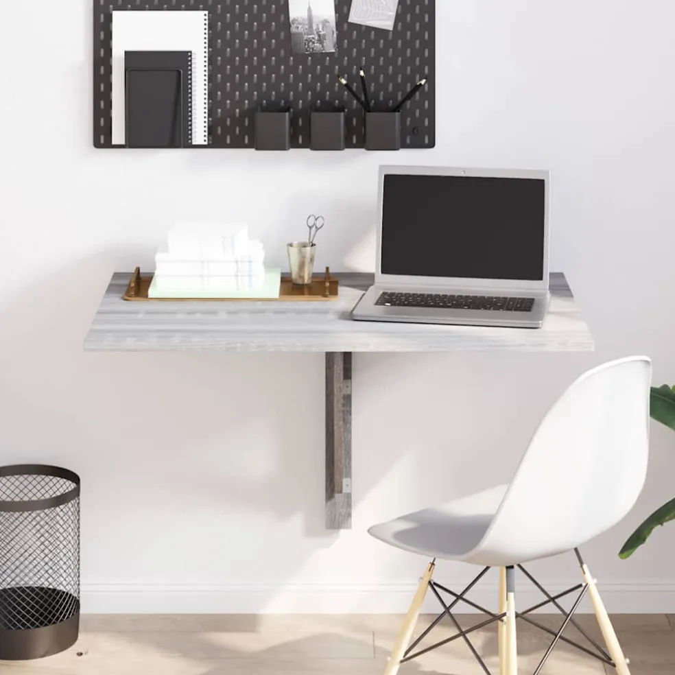 vidaXL Wandtafel inklapbaar 100x60 cm eikenkleurig