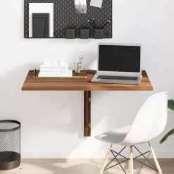 vidaXL Wandtafel inklapbaar 100x60x56 cm bewerkt hout bruineiken