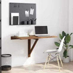 vidaXL Wandtafel inklapbaar 100x60x56 cm bewerkt hout bruineiken