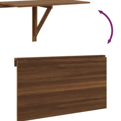 vidaXL Wandtafel inklapbaar 100x60x56 cm bewerkt hout bruineiken