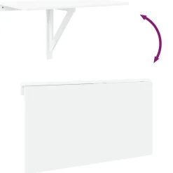 vidaXL Wandtafel inklapbaar 100x60x56 cm bewerkt hout hoogglans wit