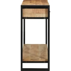 vidaXL Wandtafel met lade Bruin 120 x 33 x 75 cm Massief Mango Hout