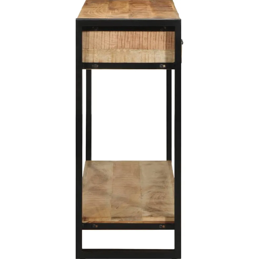 vidaXL Wandtafel met lade Bruin 120 x 33 x 75 cm Massief Mango Hout