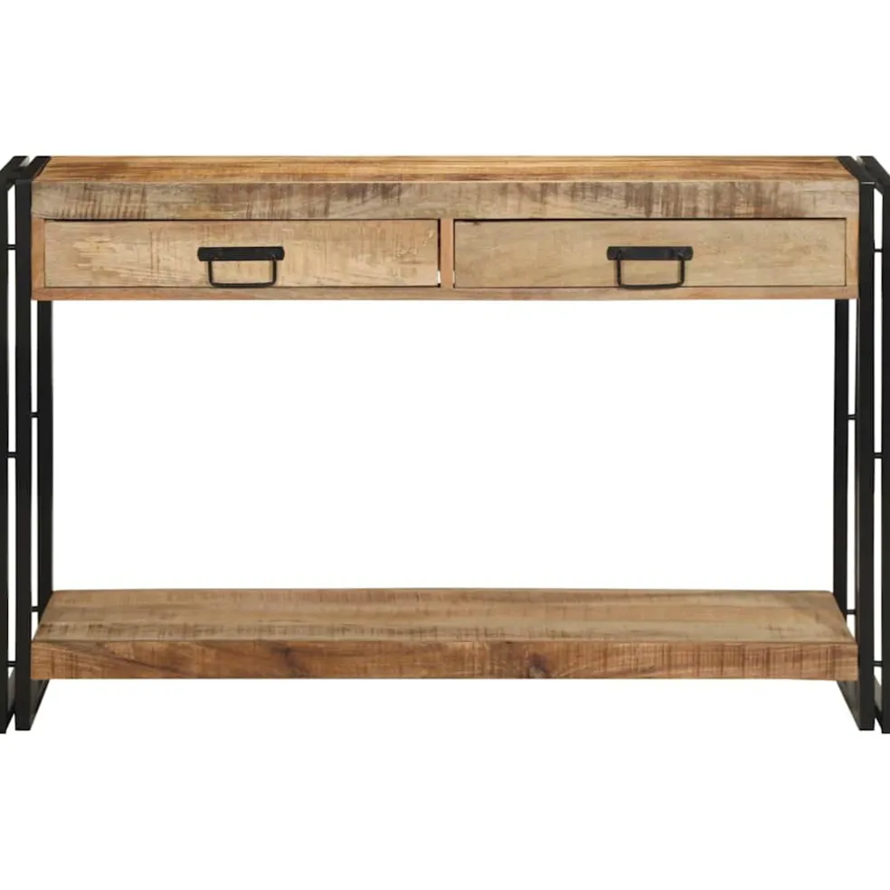 vidaXL Wandtafel met lade Bruin 120 x 33 x 75 cm Massief Mango Hout