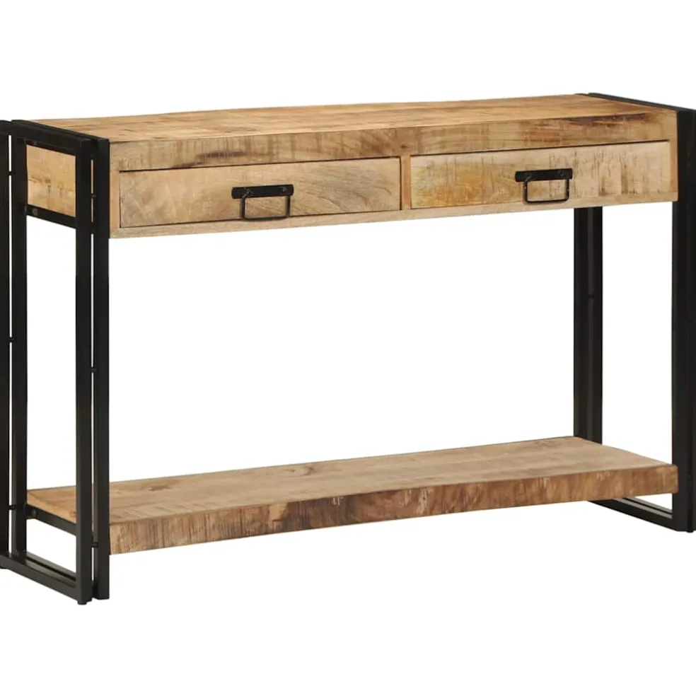 vidaXL Wandtafel met lade Bruin 120 x 33 x 75 cm Massief Mango Hout