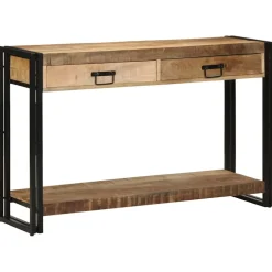 vidaXL Wandtafel met lade Bruin 120 x 33 x 75 cm Massief Mango Hout