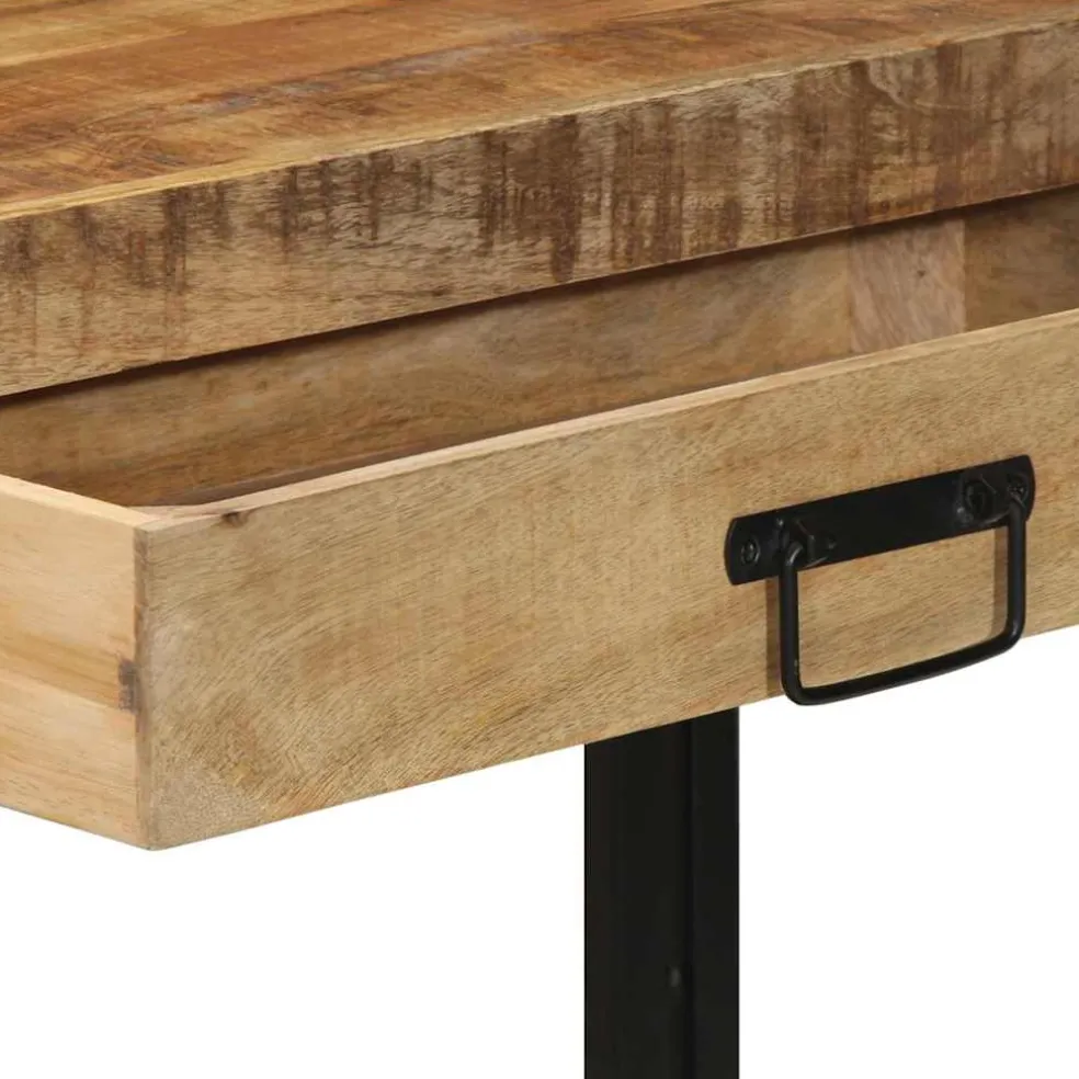 vidaXL Wandtafel met lade Bruin 120 x 33 x 75 cm Massief Mango Hout