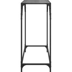 vidaXL Wandtafel met zwart glazen blad 80x35x81 cm staal