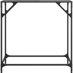 vidaXL Wandtafel met zwart glazen blad 80x35x81 cm staal