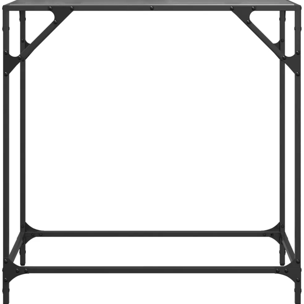 vidaXL Wandtafel met zwart glazen blad 80x35x81 cm staal