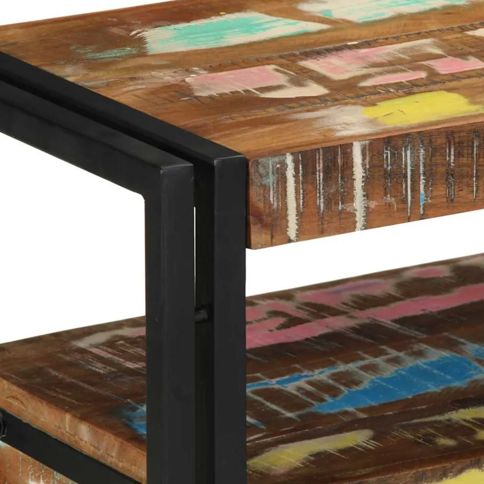 vidaXL Wandtafel Multikleur 120 x 33 x 75 cm Massief Gerecycled Hout