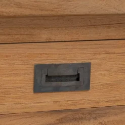 vidaXL Wandtafel Naturel 90 x 30 x 80 cm Massief Teakhout