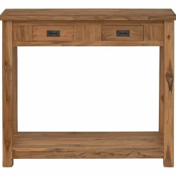 vidaXL Wandtafel Naturel 90 x 30 x 80 cm Massief Teakhout