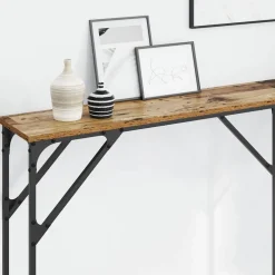 vidaXL Wandtafel Oud Hout 180 x 23 x 75 cm Gelaagd hout en metaal