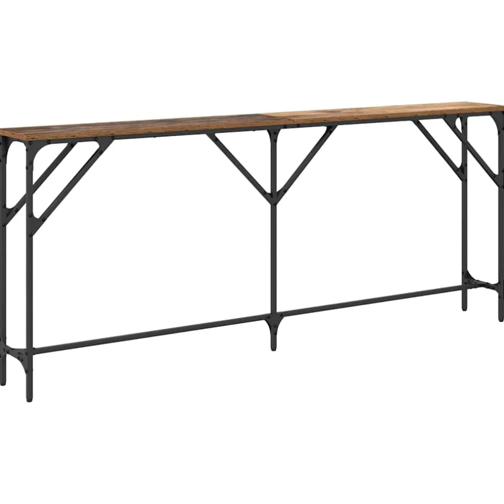 vidaXL Wandtafel Oud Hout 180 x 23 x 75 cm Gelaagd hout en metaal