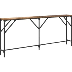 vidaXL Wandtafel Oud Hout 180 x 23 x 75 cm Gelaagd hout en metaal