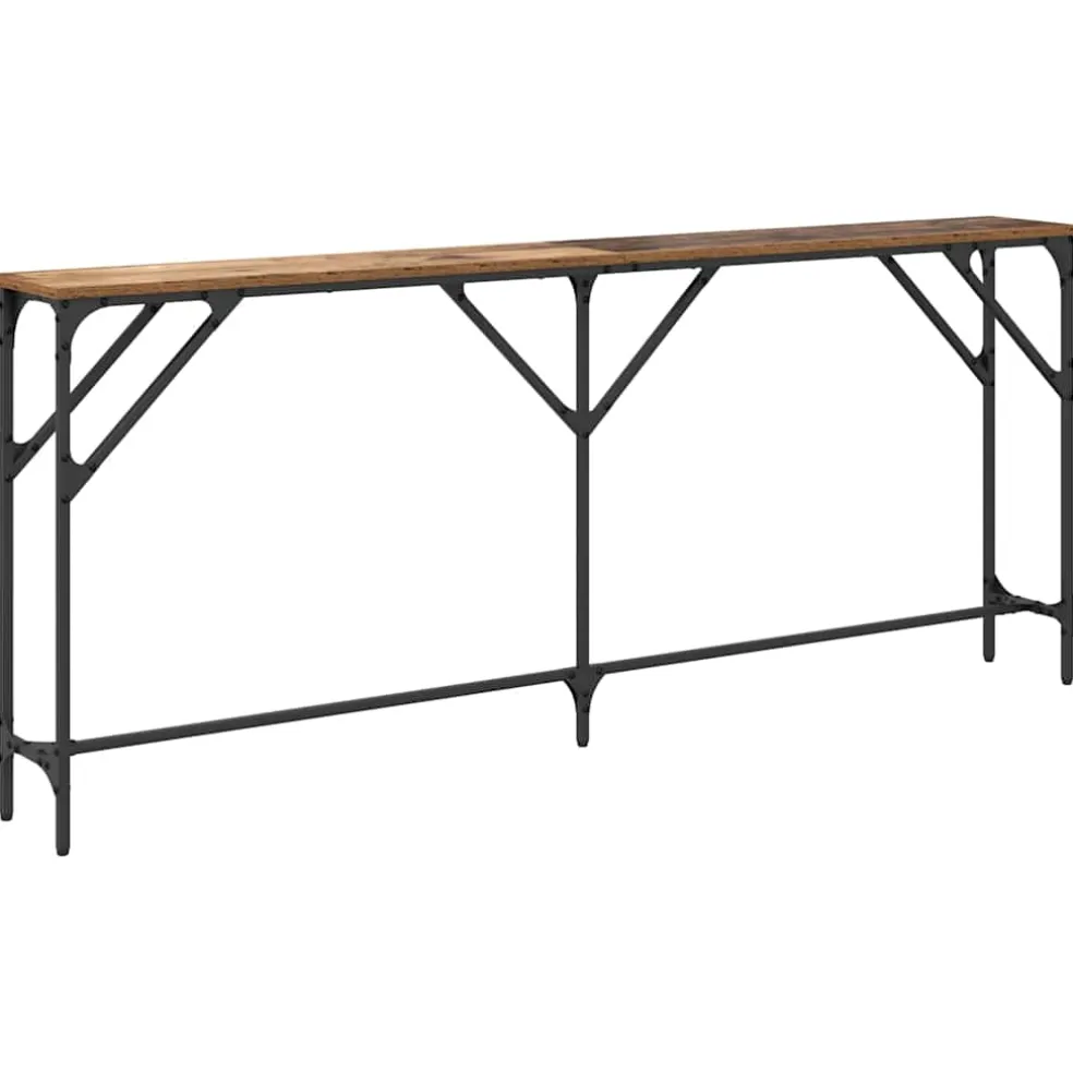vidaXL Wandtafel Oud Hout 180 x 23 x 75 cm Gelaagd hout en metaal
