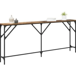 vidaXL Wandtafel Oud Hout 180 x 23 x 75 cm Gelaagd hout en metaal