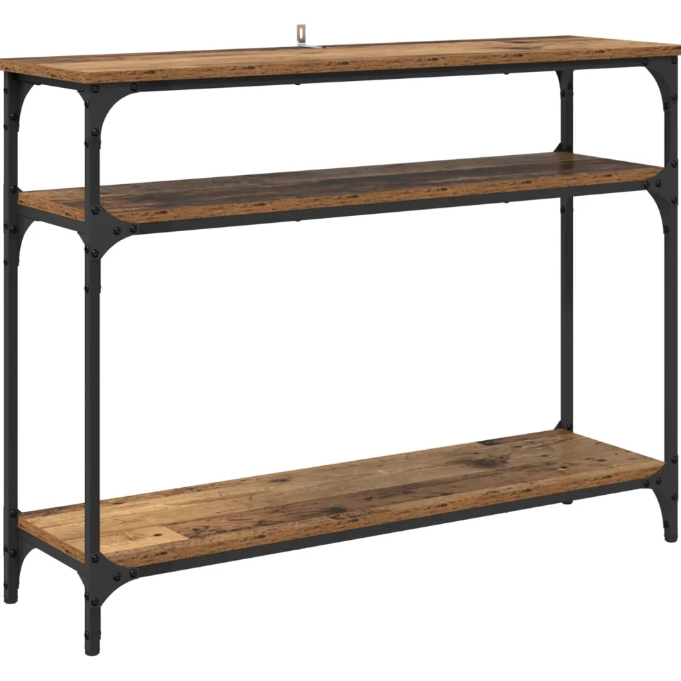 vidaXL Wandtafel Oud Hout 100 x 29 x 75 cm Bewerkt hout