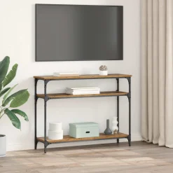 vidaXL Wandtafel Oud Hout 100 x 29 x 75 cm Bewerkt hout