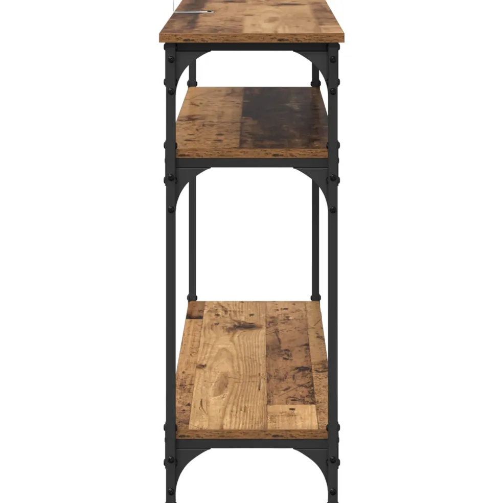 vidaXL Wandtafel Oud Hout 100 x 29 x 75 cm Bewerkt hout