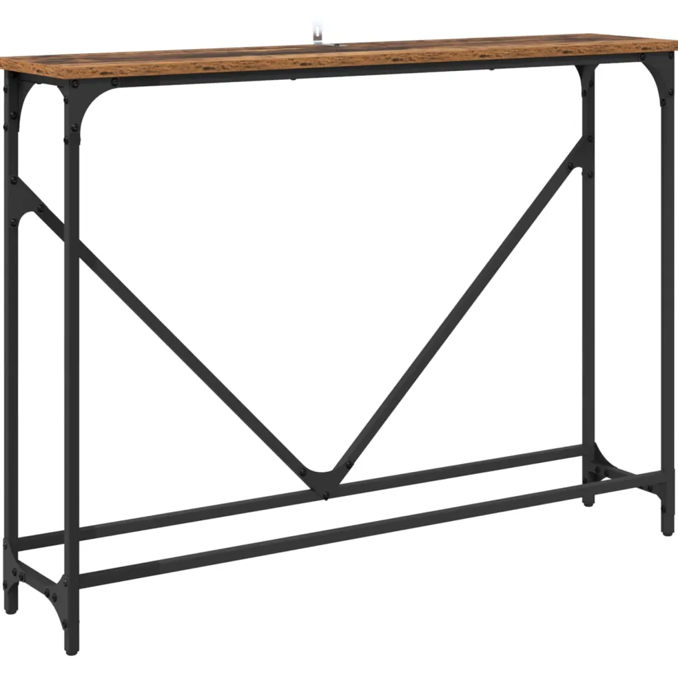 vidaXL Wandtafel Oud Hout 102 x 23 x 75 cm Bewerkt hout