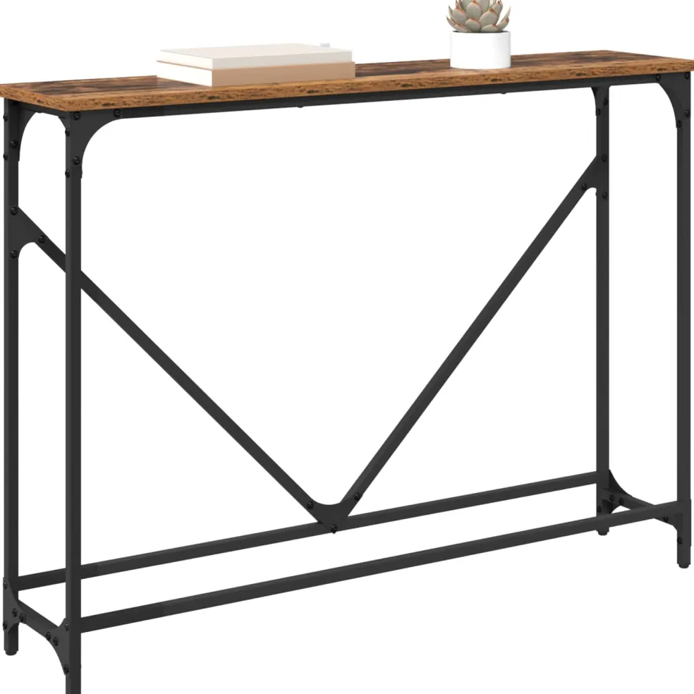 vidaXL Wandtafel Oud Hout 102 x 23 x 75 cm Bewerkt hout
