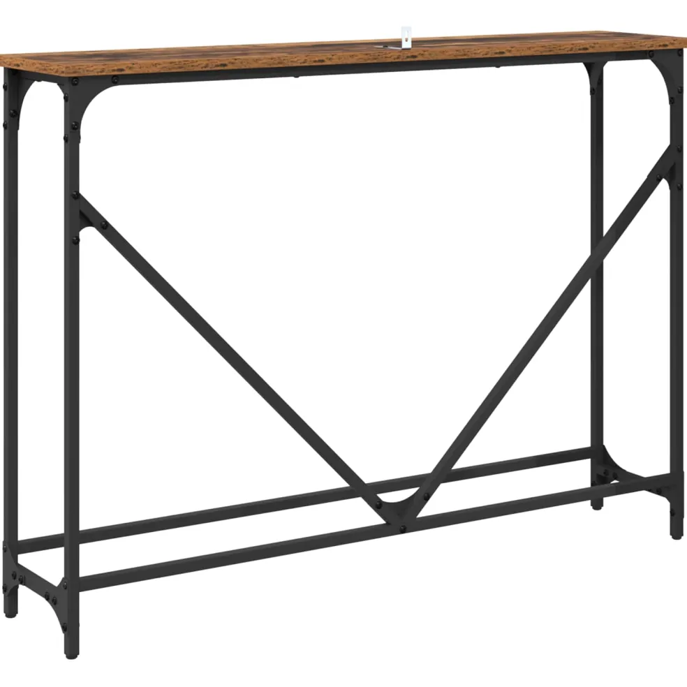vidaXL Wandtafel Oud Hout 102 x 23 x 75 cm Bewerkt hout