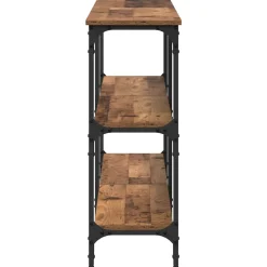 vidaXL Wandtafel Oud Hout 200 x 29 x 75 cm Geperst Hout en Metaal