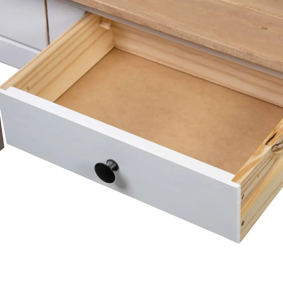 vidaXL Wandtafel Panama Range 110x40x72 cm massief grenenhout wit