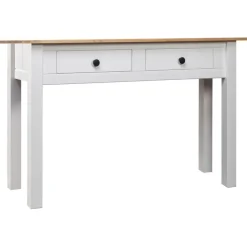 vidaXL Wandtafel Panama Range 110x40x72 cm massief grenenhout wit