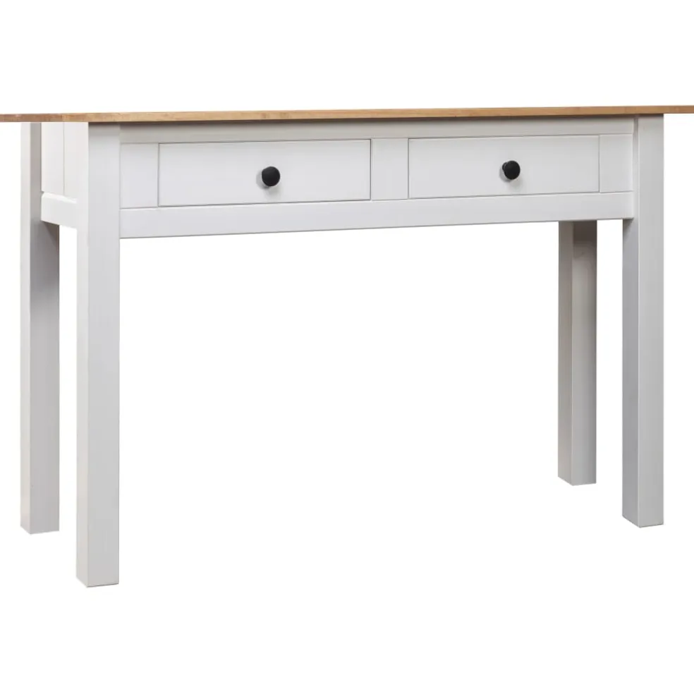 vidaXL Wandtafel Panama Range 110x40x72 cm massief grenenhout wit