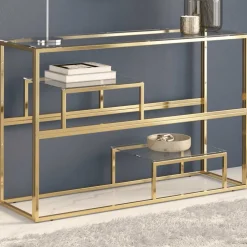 vidaXL Wandtafel roestvrijstaal en gehard glas goudkleurig