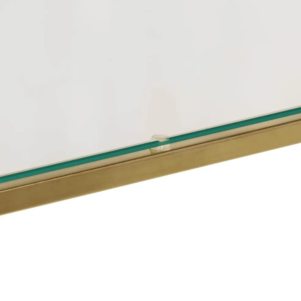 vidaXL Wandtafel roestvrijstaal en gehard glas goudkleurig