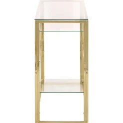 vidaXL Wandtafel roestvrijstaal en gehard glas goudkleurig
