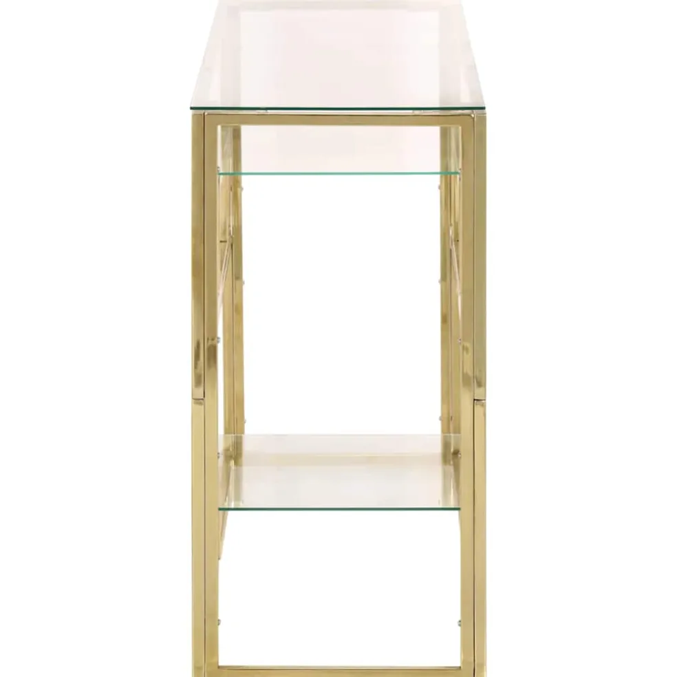 vidaXL Wandtafel roestvrijstaal en gehard glas goudkleurig