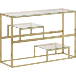 vidaXL Wandtafel roestvrijstaal en gehard glas goudkleurig