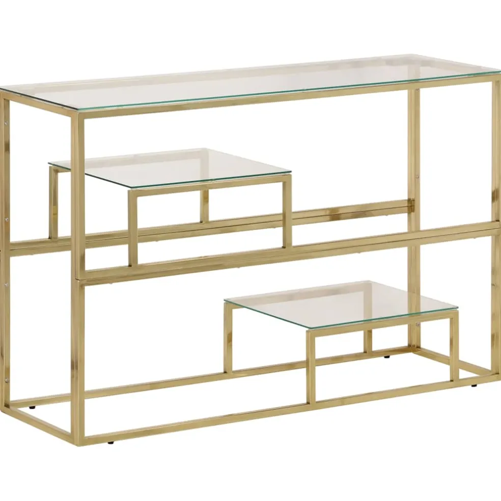 vidaXL Wandtafel roestvrijstaal en gehard glas goudkleurig