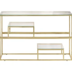 vidaXL Wandtafel roestvrijstaal en gehard glas goudkleurig