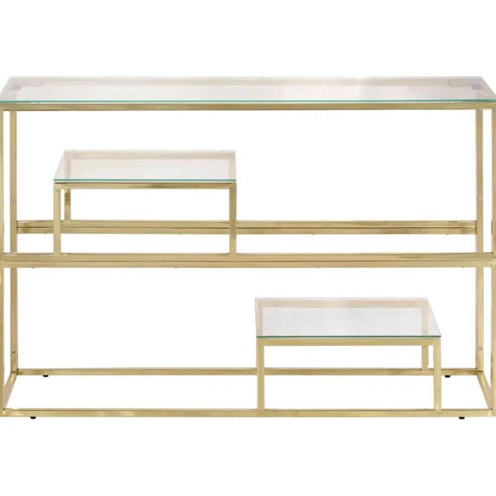 vidaXL Wandtafel roestvrijstaal en gehard glas goudkleurig