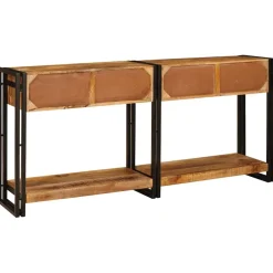 vidaXL Wandtafels 2 st Bruin 161 x 33 x 75 cm Massief Mango Hout