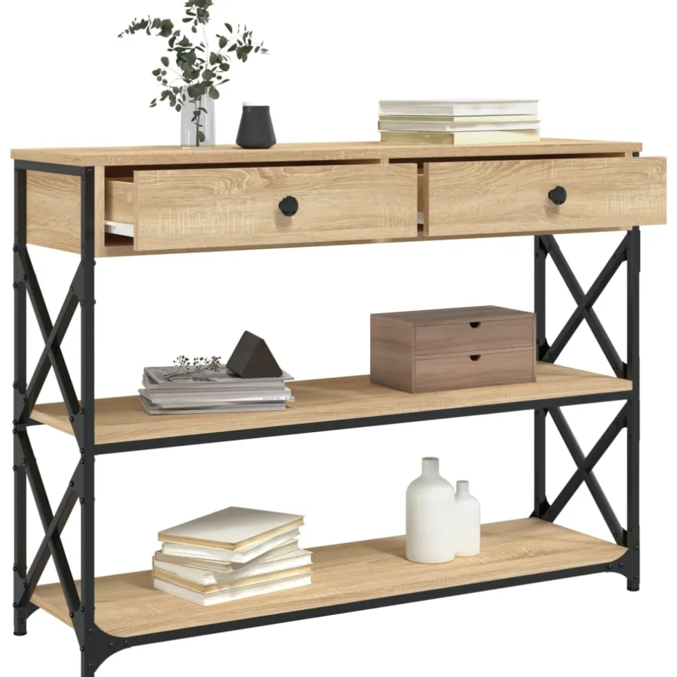 vidaXL Wandtafel 100x28x75 cm bewerkt hout sonoma eikenkleurig