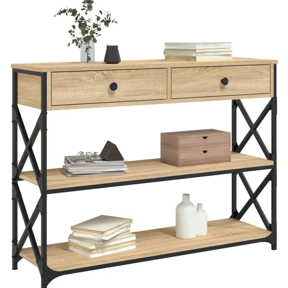 vidaXL Wandtafel 100x28x75 cm bewerkt hout sonoma eikenkleurig