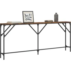 vidaXL Wandtafel 180x23x75 cm bewerkt hout gerookt eikenkleurig