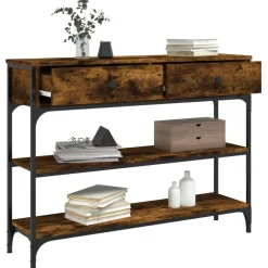 vidaXL Wandtafel 100x25x75 cm bewerkt hout gerookt eikenkleurig