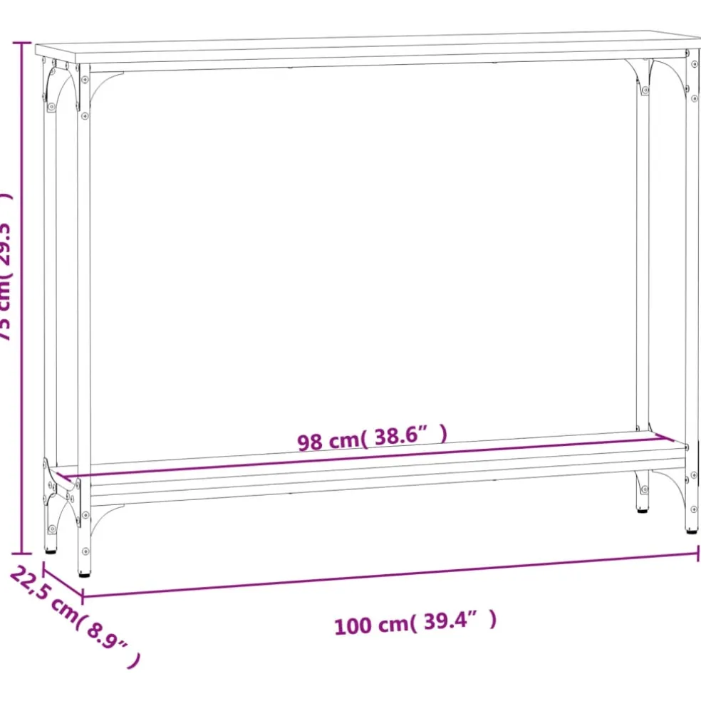 vidaXL Wandtafel 100x22,5x75 cm bewerkt hout sonoma eikenkleurig